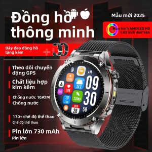 Đồng Hồ Thông Minh Quân Sự T-Rex3 Dành Cho Nam Chống Nước 10ATM Pin Dung Lượng Cao 730mAh La Bàn NFC Gọi HD Màn Hình AMOLED 1.43 150+ Chế Độ Thể Thao