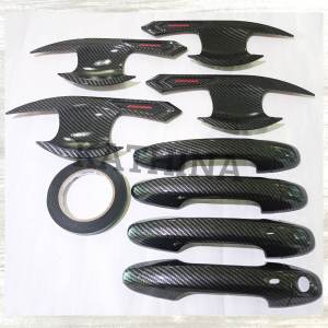 Paket Outer Handle Cover Pintu Mobil All New Fortuner 2016 Carbon