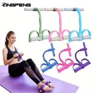 Foot Pedal Tension Bands Home Gym Resistance Bands 4 Elastic Pull Straps Tension Rope for Full Body Workouts and Abdominal