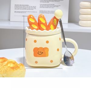 Cốc Cà Phê Bằng Gốm Sứ Dễ Thương Cốc Đựng Nước Có Nắp Cốc Cho Nữ Quà Tặng Sinh Nhật Quà Tặng Cho Bạn Gái Khi Đi Học