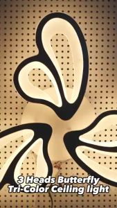 โคมไฟเพดาน LED ดีไซน์โมเดิร์น หรี่แสงได้ 3 สี โคมไฟระย้ารูปกลีบดอกไม้หรูหราแบบมินิมอล สำหรับห้องนั่งเล่น ห้องอาหาร ห้องนอน ห้องโถง