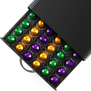 Metal Coffee Capsule Storage Box Drawer Style Organizer Suitable for Nespresso Capsule Drawer Storage Rack Kitchen Accessories