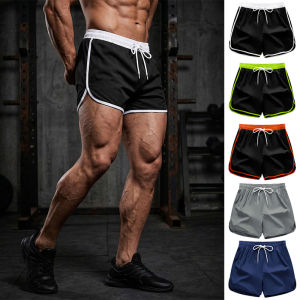 Mens Gym Workout Running Shorts Summer Athletic Quick Dry Breathable Shorts with Drawstring Elastic Waist Split Hem Activewear