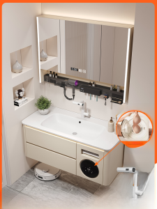 Bathroom round Corner Bathroom Cabinet Ceramic Whole Washbin Washing Machine Intelligent Washstand Sink Combination