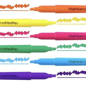 6Pcs Chisel Tip Highlighter Pens Set Colorful Fluorescent Markers Quick Dry No Bleed Highlighters For School Office Stationery
