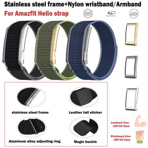 Adjustable nylon strap For Amazfit Helio strap Metal frame Wristband Bicep strap Sport replacement bandt For Amazfit Helio strap