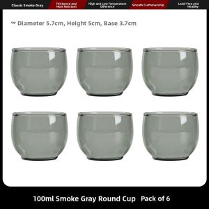 Thickened Heat Resistant Glass Tea Set Home Use Gongfu Tea Drinking Cup Transparent Handle Tea Bowl for Brewing And Sipping Tea