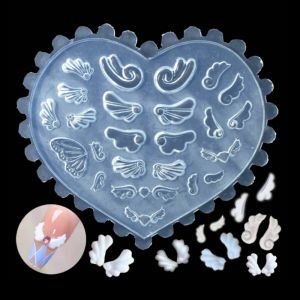 1Pc 3D Silicone Pressing Mold Reusable DIY Nail Art Versatile Letter Bat Kawaii Love Bow Nail Beauty Charm Nail Decoration