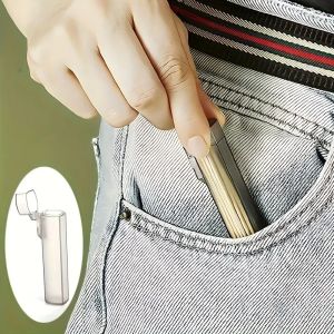 Portable Plastic Toothpick Case - Clear Toothpick Holder for Outdoor Travel Kitchen and Restaurant Supplies
