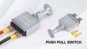 75A Push Pull Switch 2 Position 6-28V DC SPST On Off Silver Plated Body with 2 Yellow Terminals For Automotive Trucks Off Road