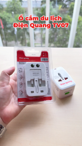 Ổ cắm du lịch Điện Quang ESK TV07 2U 1C ( Màu trắng 2 cổng USB 1 cổng type C thích hợp phích cắm hơn 150 nước)