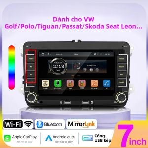 Màn Hình 7 Inch Tích Hợp Carplay Và Android Auto Cho Xe VW Volkswagen Passat B7 B6 Golf Touran Polo Tiguan Jetta Kết Nối Không Dây Bluetooth
