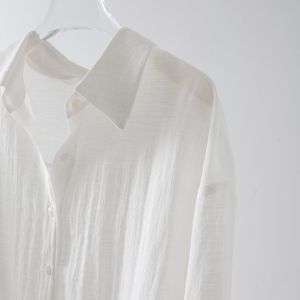 XIBAIYI | UV Protection Loose-fit Shirt Retro Long Sleeve Oversized Summer Clothing