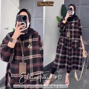 ATASAN TUNIK WANITA / ELNIA TUNIC COTTON FLANEL SQAURE MOTIF