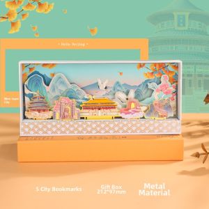 Souvenir Metal Bookmark Cityscape Illustration