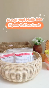 Pigeon Cotton Buds Cotton Swab Small Tip 100 Pcs Kapas Pembersih Telinga & Hidung Bayi 100% Murni Lembut & Aman