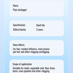 Pipe Unclogging Agent Powerful Dissolve Sewer Hair Toilet Toilet Floor Drain Kitchen Oil Clogging Special Magic Weapon管道疏通剂