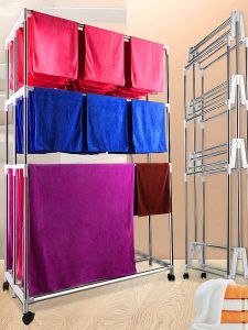 ชั้นยืนชั้นวางผ้าขนหนูร้านตัดผมร้านทําผมพิเศษร้านเสริมสวยเสื้อผ้าผู้ถือราวตากผ้าในครัวเรือนห้องน้ําออแกไนเซอร์