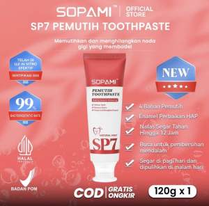 [BPOM] SOPAMI SP7 Pro Paket Combo Siang & Malam Pasta Gigi Pemutih dan Perawatan Gigi Rasa Mint 240g