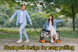 TEAM 5 Table Four-Wheel Camping Trolley Cart Wagon Cart Trolley Portable Shopping Folding Trolley(5 Inch No Brakes)