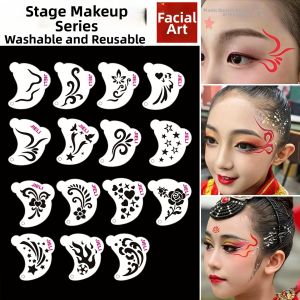 QIFUXING | Children Stage Makeup Floral Forehead Eyecorner Totem Scrollgrass Pattern Face Painting Stencil