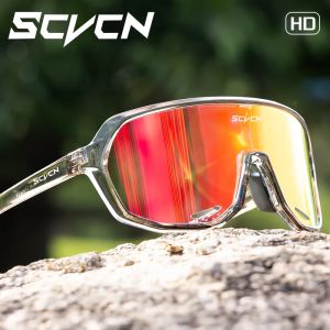 SCVCN Cycling Glasses Fashion Outdoor Hiking Drive Bicycle Sunglasses Men MTB Road Bike Glasses Sports Running Sunglasses