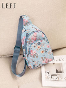 Leif Womens Canvas Nylon Crossbody Travel Chest Bag Fashion Lightweight Multi-layer Waterproof Small Bag Casual Floral Print
