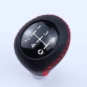 Car Gear Shift Lever Knob Stick Faux Leather Manual Shift Knob with 5 Speed Universal for Toyota TRD
