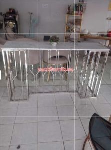 meja konsul stainless kombinasi marmer carara