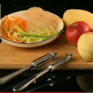 German Paring Knife Peeler 3 in 1 and shredder stainless steel sharp multifunctional kitchen peeler with shredder slicer set for vegetable and fruits potato chips heavy duty carrot cucumber julienne pineapple eye seed remover dig kitchen made in japan