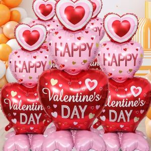 ลูกโป่งยืน3D วันวาเลนไทน์68 × 155ซม. ลูกโป่งเป่าลมรูปหัวใจขนาดใหญ่ลูกโป่งฟิล์มอะลูมิเนียมวันเกิดงานเลี้ยงสมรสตกแต่งวันวาเลนไทน์