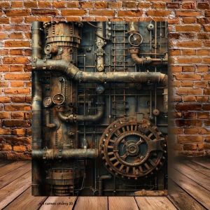 CIFbuy | Trang Trí Tường Bằng Bảng Kim Loại 2D Phong Cách Retro Steampunk Cho Phòng Khách Phòng Ngủ - CIFBUY