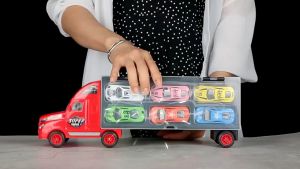 Đồ chơi trẻ em xe container vận chuyển 12 ô tô