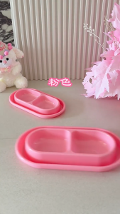 Chén ăn chống kiến cho Chó Mèo 2 ngăn bằng nhựa PP (mẫu mới) - Hara Pet Store