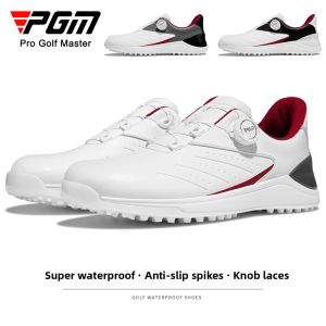 PGM | Mens Waterproof Wide Fit Golf Shoes with Dial Lacing Anti-Slip