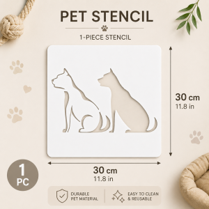 1Pc 11.8 x 11.8 in Dog Silhouette Stencil Sitting Puppy Painting Template for Wall Fabric Canvas DIY Decor