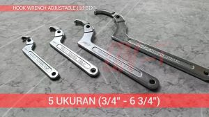 Grip-On Hook Wrench Adjustable - Kunci Komstir Flexible - Kunci Kait Fleksibel