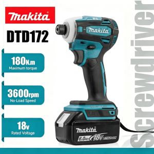 Makita | Makita DTD172 1/4 Inch Brushless Impact Driver Cordless 180N·m Electric Screwdriver Drill Tool Kit Pro Max Set Bags
