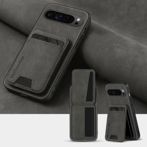 New Soft TPU Solid Color Leather Wallet Card Slot Bracket Shockproof Phone Case For Google Pixel 9 8 7 Pro XL 9A 8A 7A Back Case