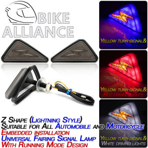 Z SHAPE LIGHTNING STYLE UNIVERSAL FAIRING TURNING SIGNAL LIGHT SIGNLA LAMP
