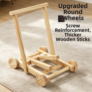WANJU | Vintage Wooden Walking Push Cart Toy