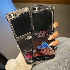 Cute black Hard Phone Case For Samsung Galaxy Z Flip 3 4 5 Protect Phone Cover THE NORTH FACE design - Lazada