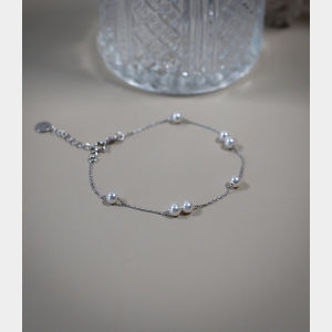 Handmade Mini Pearl Bracelet Yeajewel 7 Pearls 925 Silver Womens Simple Fashion Jewelry Wristband Floral Design Gold Plated