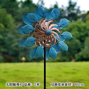 Nordic Style Wrought Iron Windmill Outdoor Garden Decoration Rotate Courtyard House Kindergarten Creative Trending Landscape Decoration