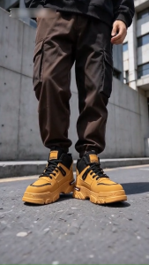 Onlyfoot Breathable Thick Sole Work Boots Mens Height-Increasing Shoes COD