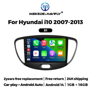 MEKEDE&Navifly Wireless Carplay Android Auto Intelligent system For Hyundai i10 2007-2013 Car Radio Multimedia Video Player GPS