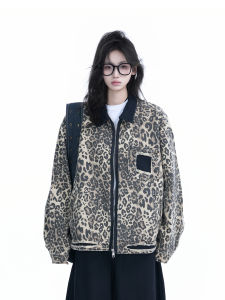 zuocisankon | Retro American Leopard Loose Design Jacket