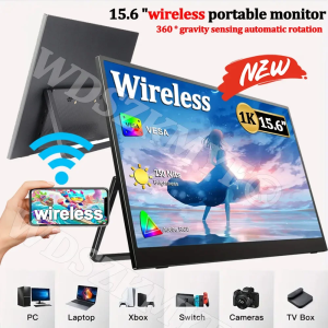 NEW 15.6” Wireless Portable FHD 1080P 16:9 IPS Panel Secondary Display Computer Monitor Type-C HDMI For Xbox Switch Laptop