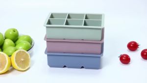 Large Ice Cube Tray with LidStackable Big Silicone Square Ice Cube Mold for Whiskey Cocktails Bourbon Soups TreatsBPA Free