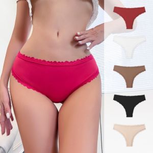 Womens Comfortable Lace Trim Thong Panties Low Waist Other Fabric Citywalk Style Antibacterial Other 100% Material